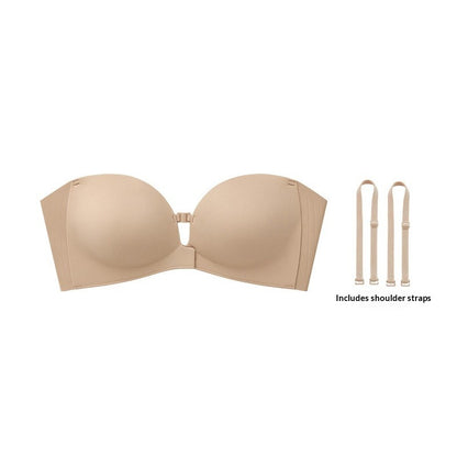 Seamless Front Closure Bra With Adjustable Straps