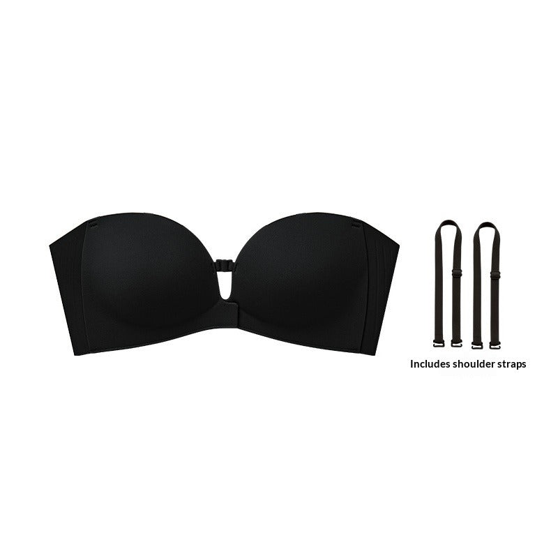 Seamless Front Closure Bra With Adjustable Straps