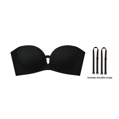 Seamless Front Closure Bra With Adjustable Straps
